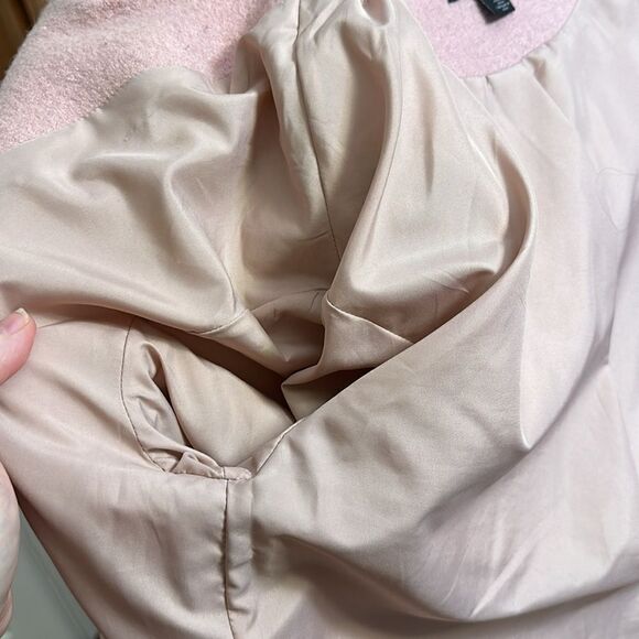 EDGY HALOGEN MOTO JACKET BOILED WOOL BLEND LINED POCKETS CLASSIC OVERSIZE FIT XS - Picture 14 of 17